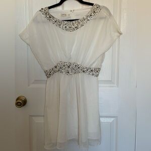 White Dress with Silver Accents